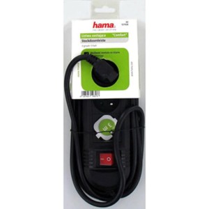 Hama LISTWA ZASILAJĄCA COMFORT 3GN 3M + WYŁĄCZNIK CZARNA