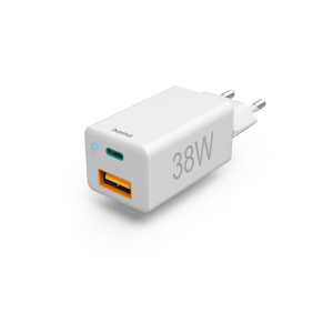 Hama ŁADOWARKA SIECIOWA MINI 38W PD/QC 1X USB-C 1X USB-A BIAŁA