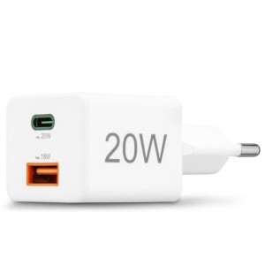 HAMA ŁADOWARKA 20W SIECIOWA MINI PD/QC 1X USB-C 1X USB-A BIAŁA