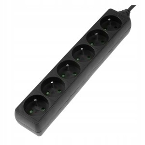 Hama LISTWA ZASILAJĄCA STANDARD 6GN 1,5M BEZ WYŁĄCZNIKA CZARNA