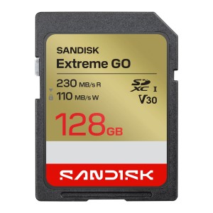 SANDISK EXTREME GO SDXC 128 GB 230/110 MB/s C10 V30 UHS-I U3 
