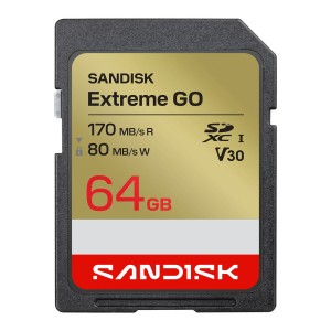 SANDISK EXTREME GO SDXC 64 GB 170/80 MB/s C10 V30 UHS-I U3 