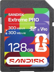 SanDisk Extreme PRO SDXC 128GB 300/300MB/s UHS-II V90 FIFA World Cup 2026