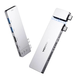 Vention 6 w 2 USB-C 8K@240Hz ThunderBolt USB-C 80Gbps 140W Stacja dokująca