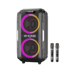 W-King T9 Pro z 2 mikrofonami czarny Przenośny głośnik bezprzewodowy